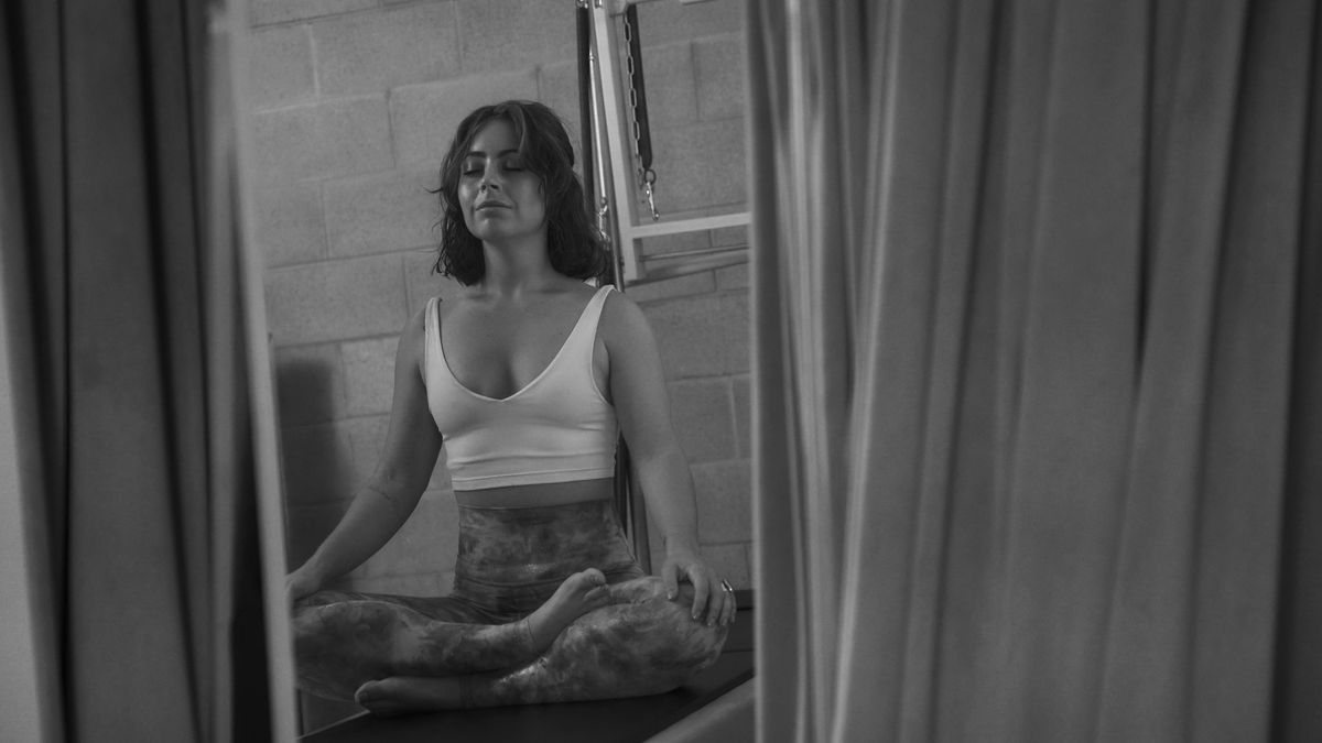 A calming Pilates session focusing on emotional healing at West Hollywood Pilates studio.